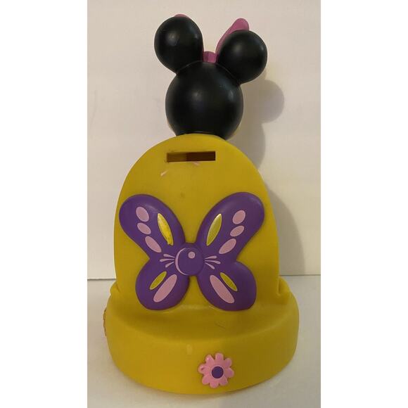 Vintage Minnie Mouse Coin Piggy Bank Plastic The Walt Disney Co 9” Pink - Picture 3 of 7